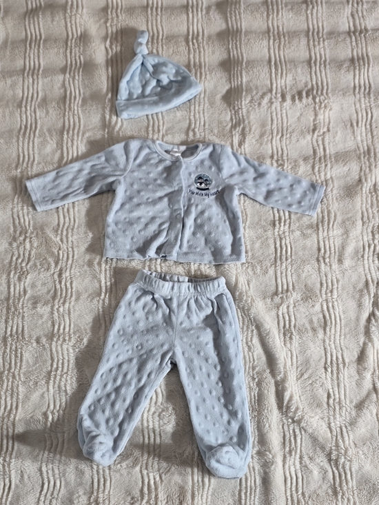 Kyle & Deena Other - Soft Light Blue Baby Pajama Set with Hat